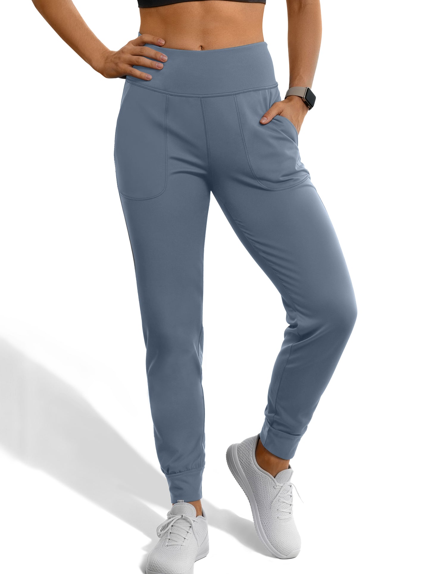 Rosvigor Yoga Women Joggers Athletic Pants for Women Elastic High Waisted Tapered Casual Pants with Pockets