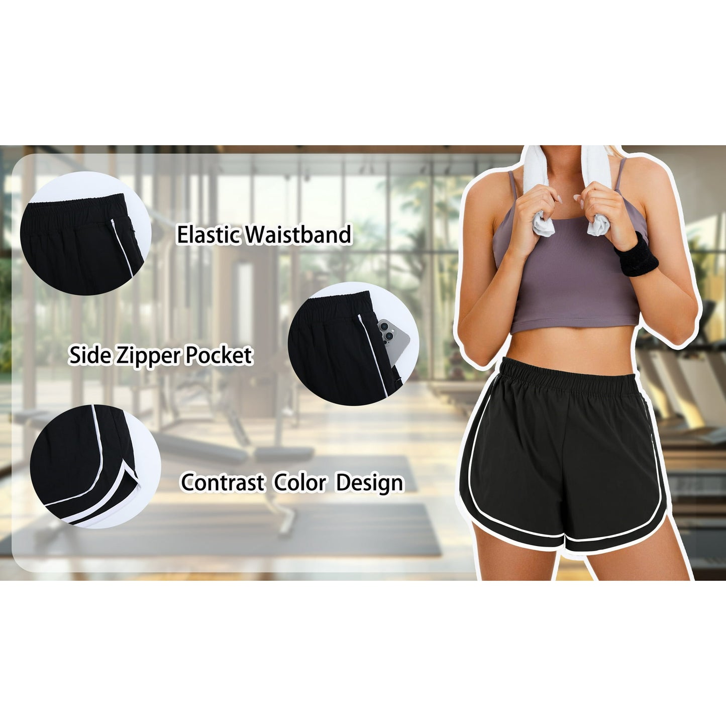 Rosvigor Womens Athletic Shorts Lightweight Shorts for Women Quick Dry Workout Shorts with Pocket