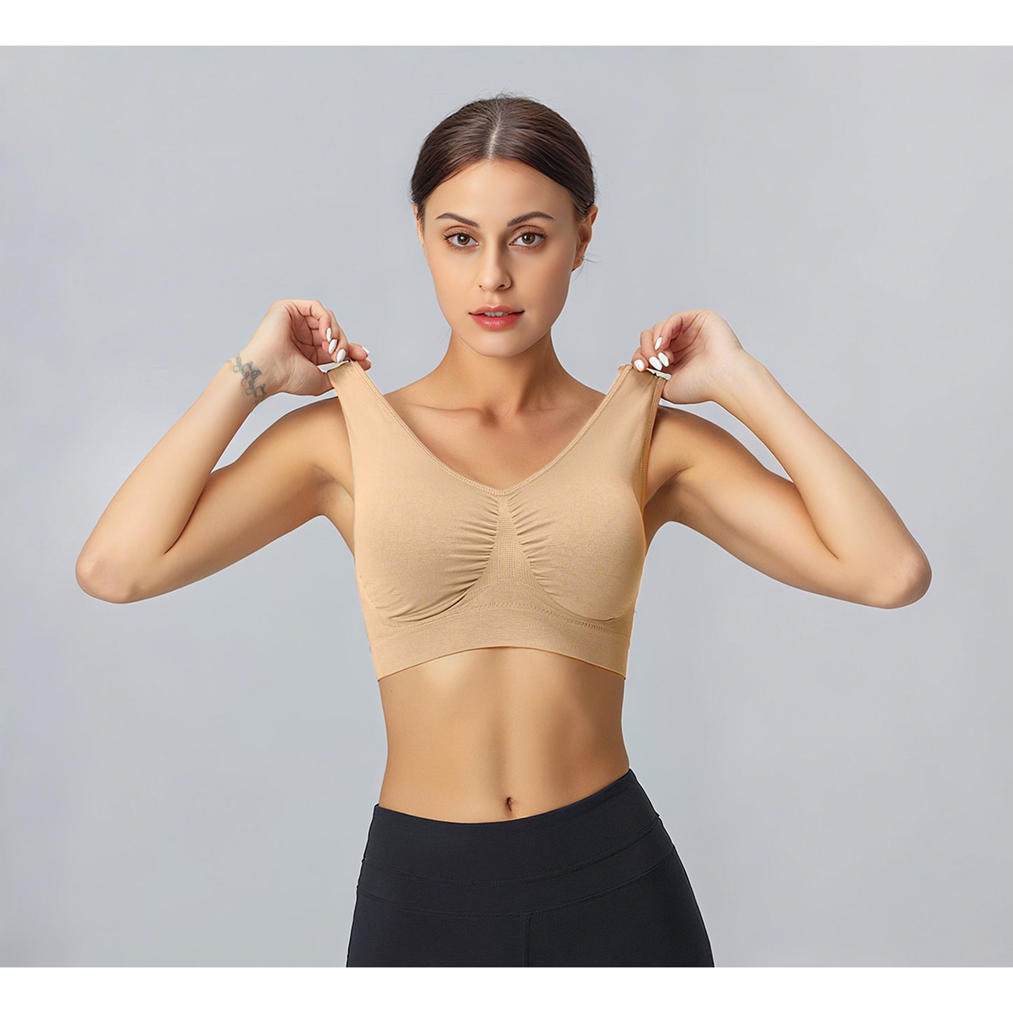 Rosvigor 3 Pack Sports Bra for Women Seamless Wirefree Bras Women Comfort Bra with Removable Pads