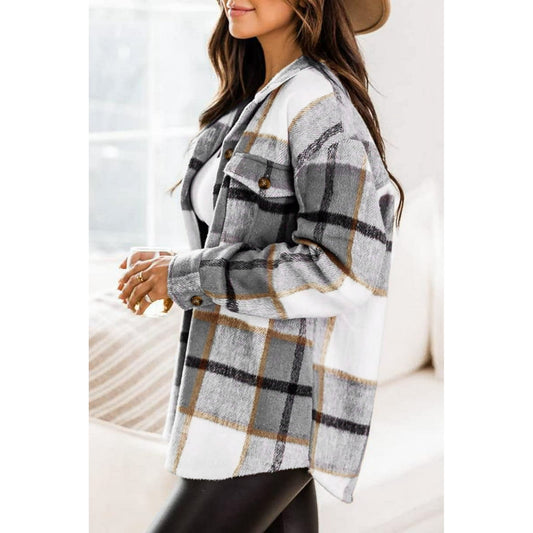 Rosvigor Flannel Shirts for Women Plaid Jackets Long Sleeve Shackets Womens Button Down Coats Warm Blouses