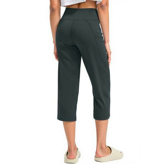 Rosvigor Capris Pants for Women High Waist Yoga Pants Women Athleisure Wide Legs with Pockets