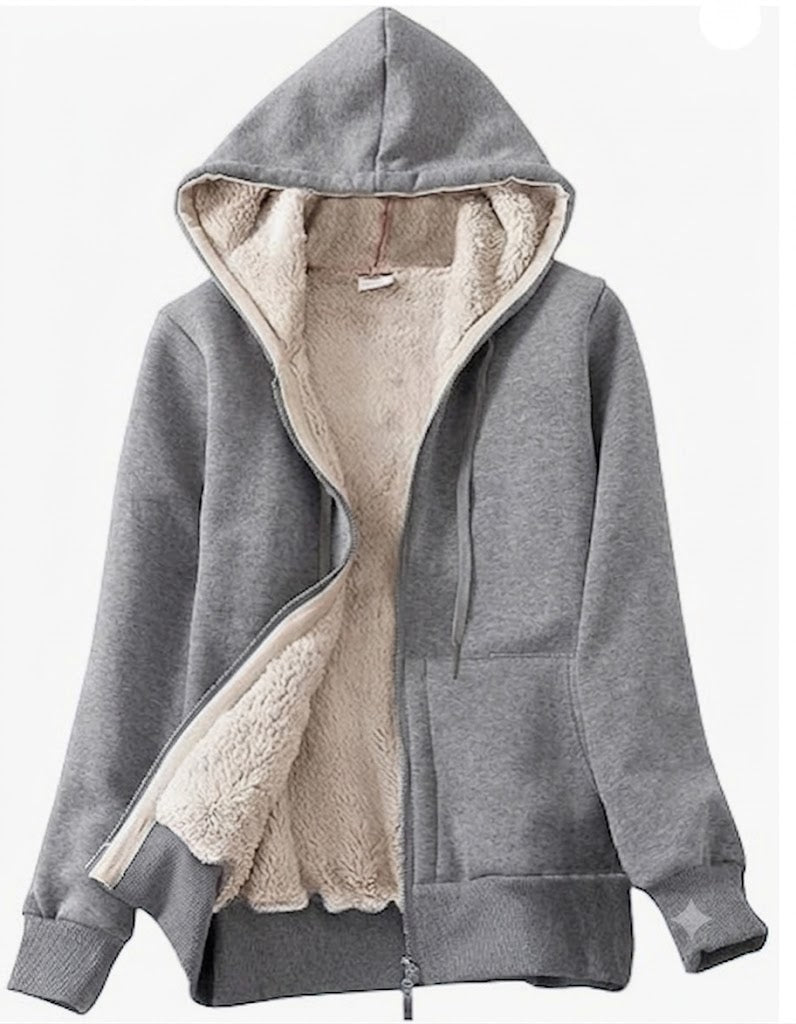 Rosvigor Women Fleece Lined Hoodie Jacket Full Zip Sherpa Lined Sweatshirt Heavyweight Warm Winter Coat with Pockets