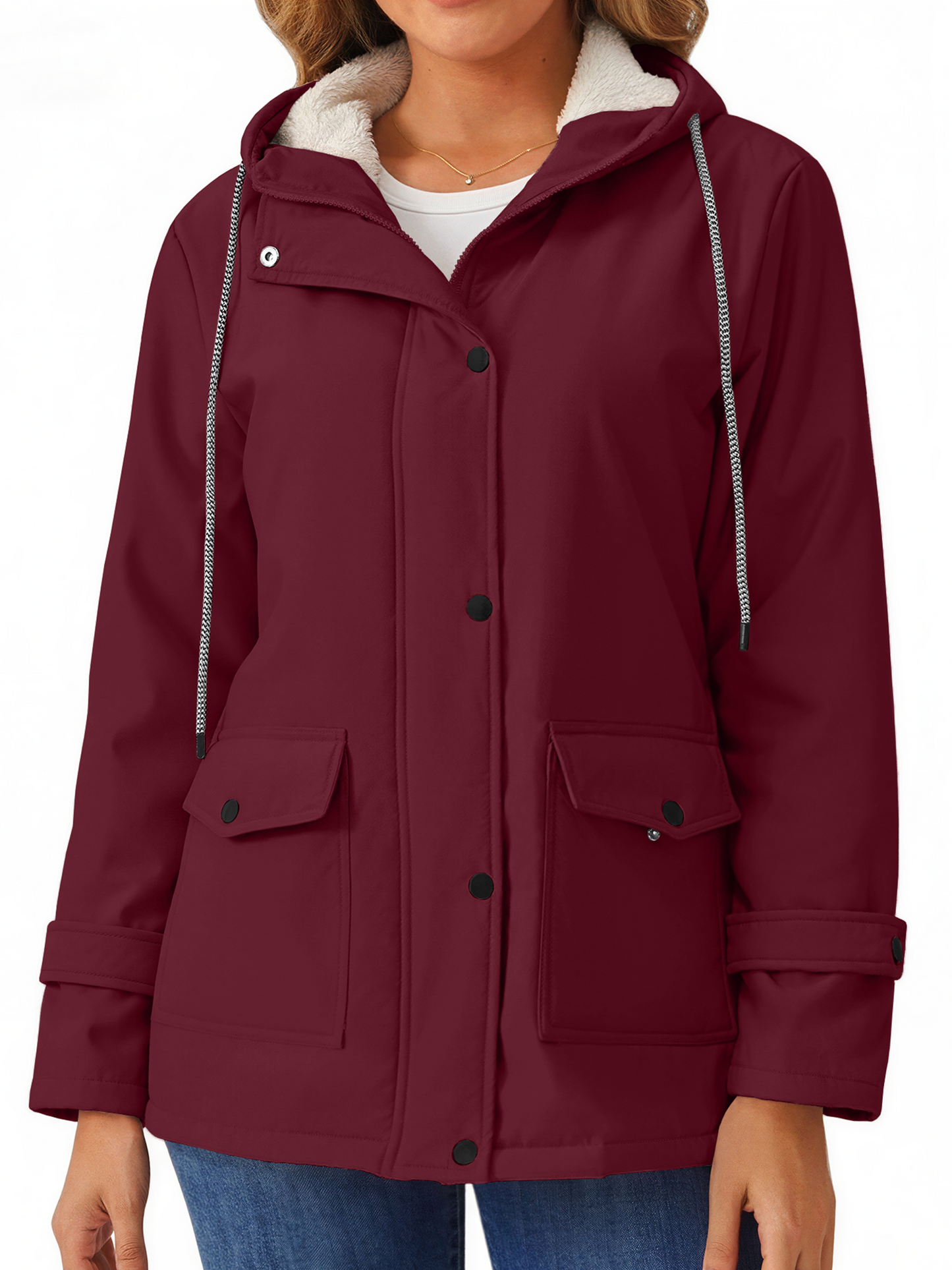 Rosvigor Womens Sherpa Coats Winter Warm Jackets Parkas Coats with Hood
