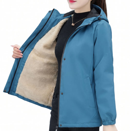 Rosvigor Women Windproof Winter Jacket Fleece Lined Warm Hooded Coat Casual Outdoor Outerwear with Pockets