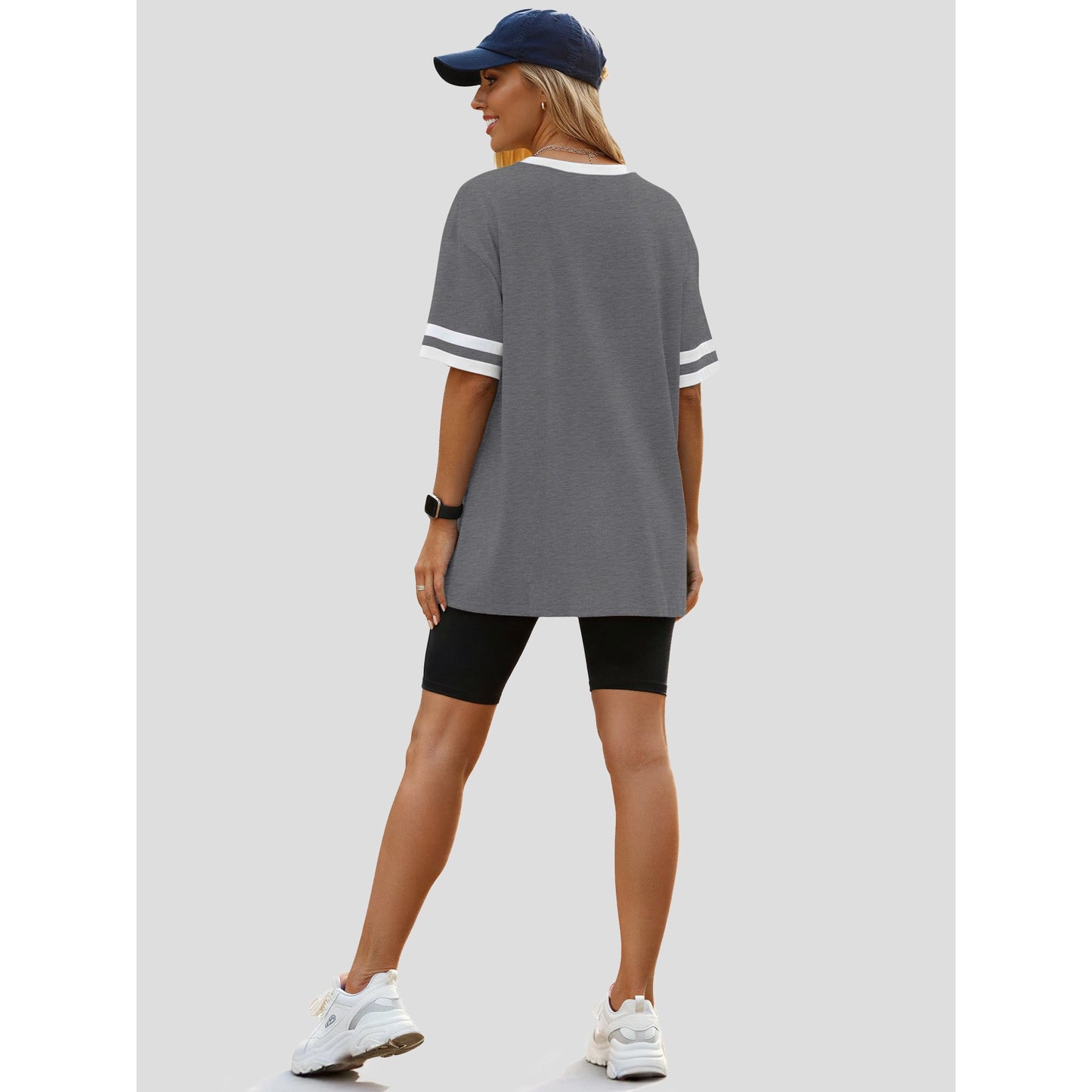 Rosvigor Women Workout Tops Loose Fit Color Block Shirts for Women Shirts Activewear Tops Summer Blouses