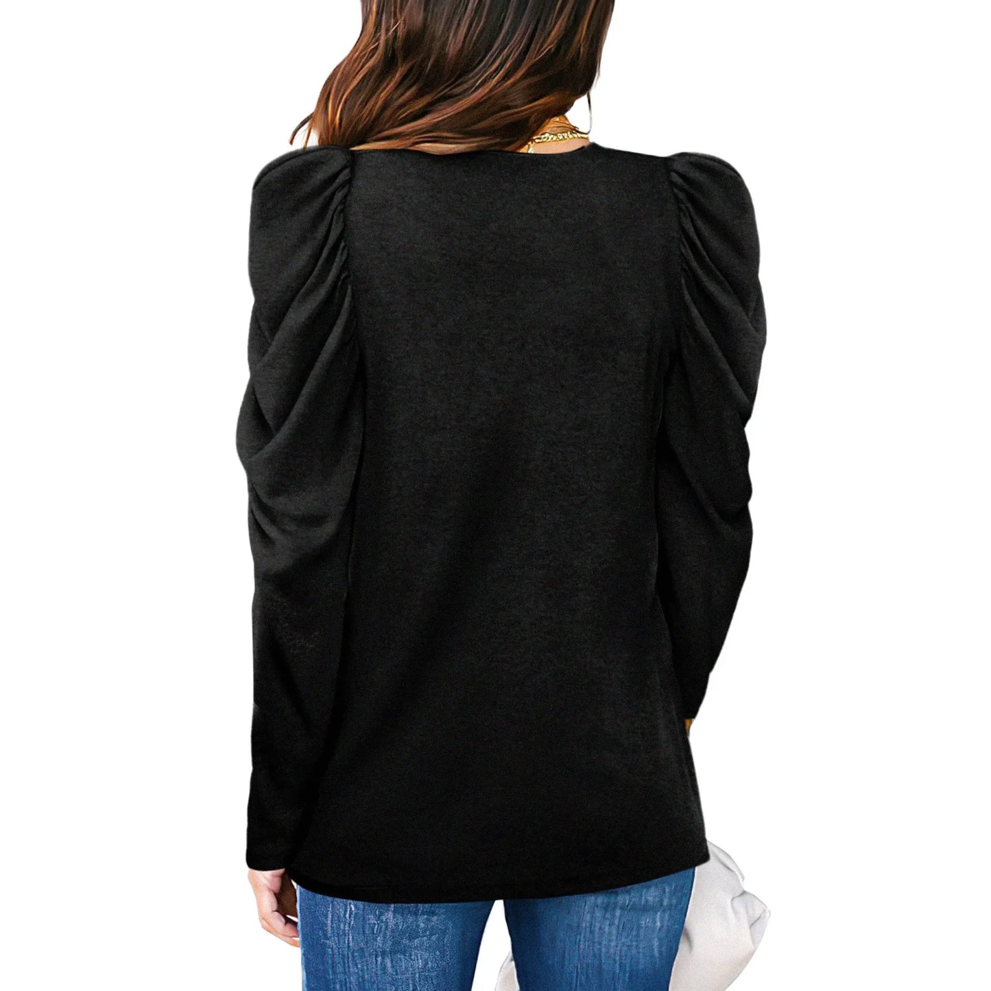 Rosvigor Shirts for Women Puff Long Sleeve Womens Blouses Casual Fall Tunic Tops