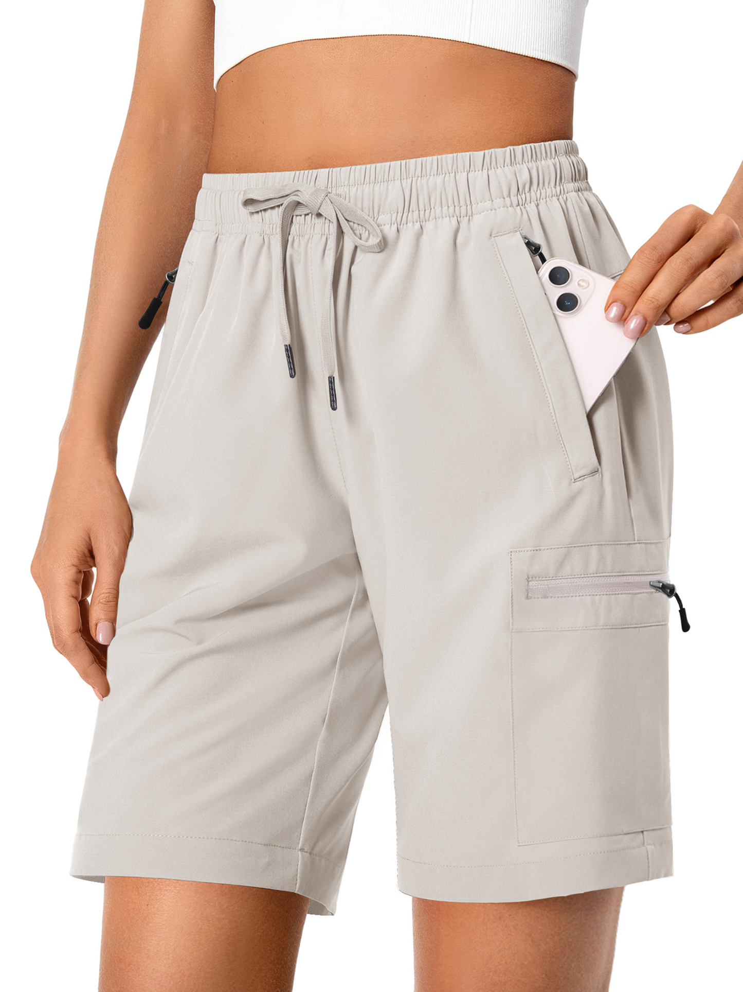 Rosvigor Womens Hiking Cargo Shorts Quick Dry Athletic Shorts for Women Golf Casual Summer Shorts with Pockets