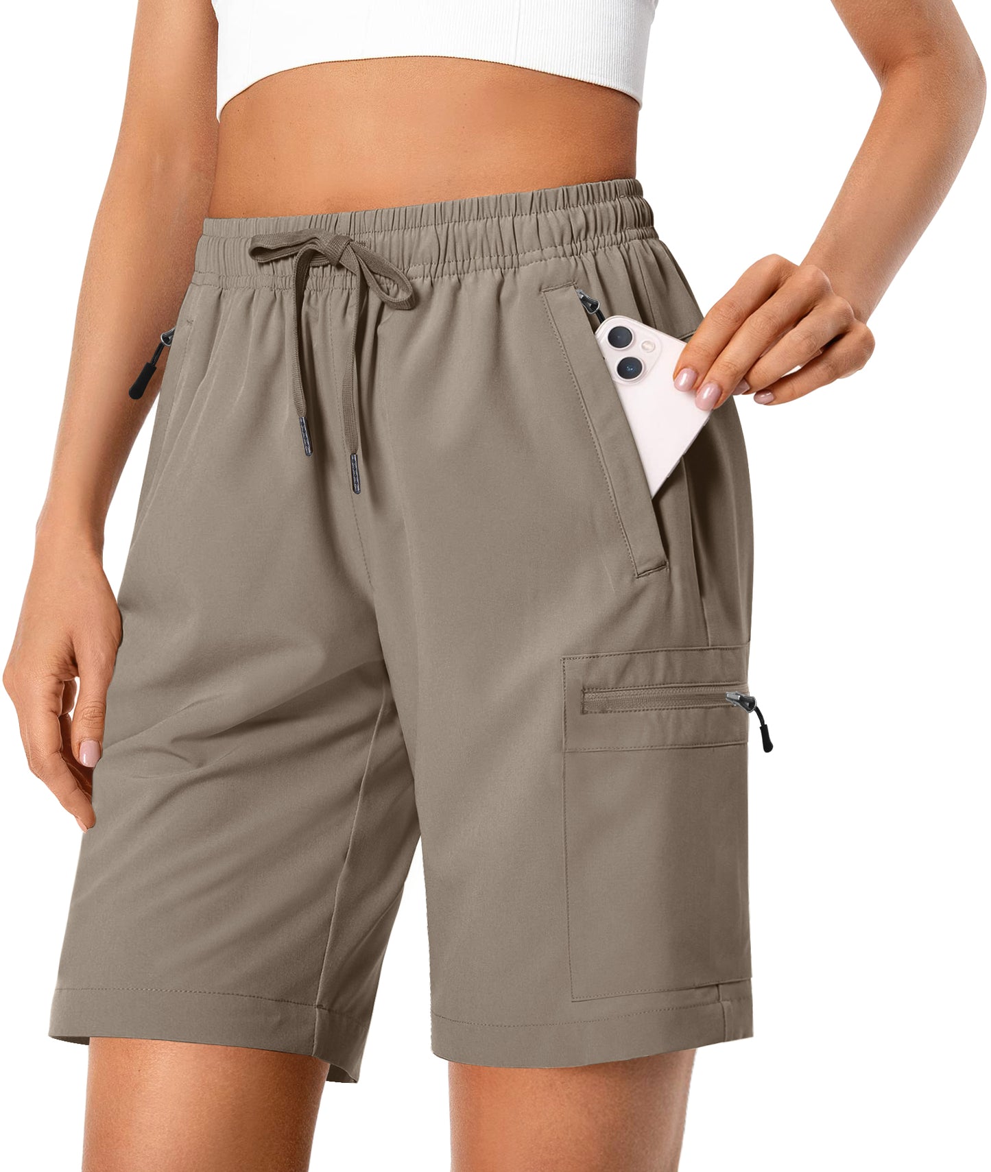 Rosvigor Womens Hiking Cargo Shorts Quick Dry Athletic Shorts for Women Golf Casual Summer Shorts with Pockets