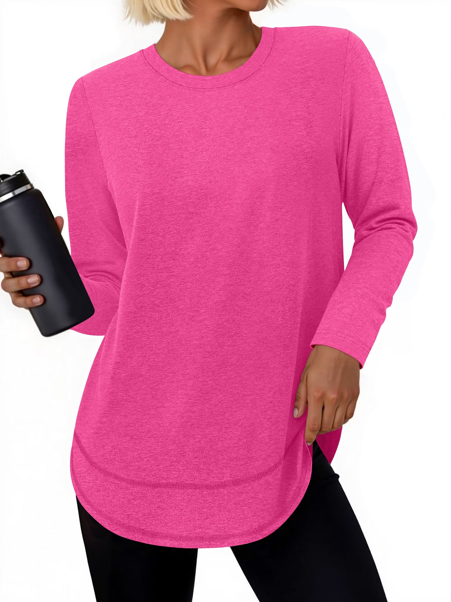 Rosvigor Womens Workout Tops Long Sleeve Tee Shirts Quick Dry Athletic Shirts Women Loose Gym Running Tops