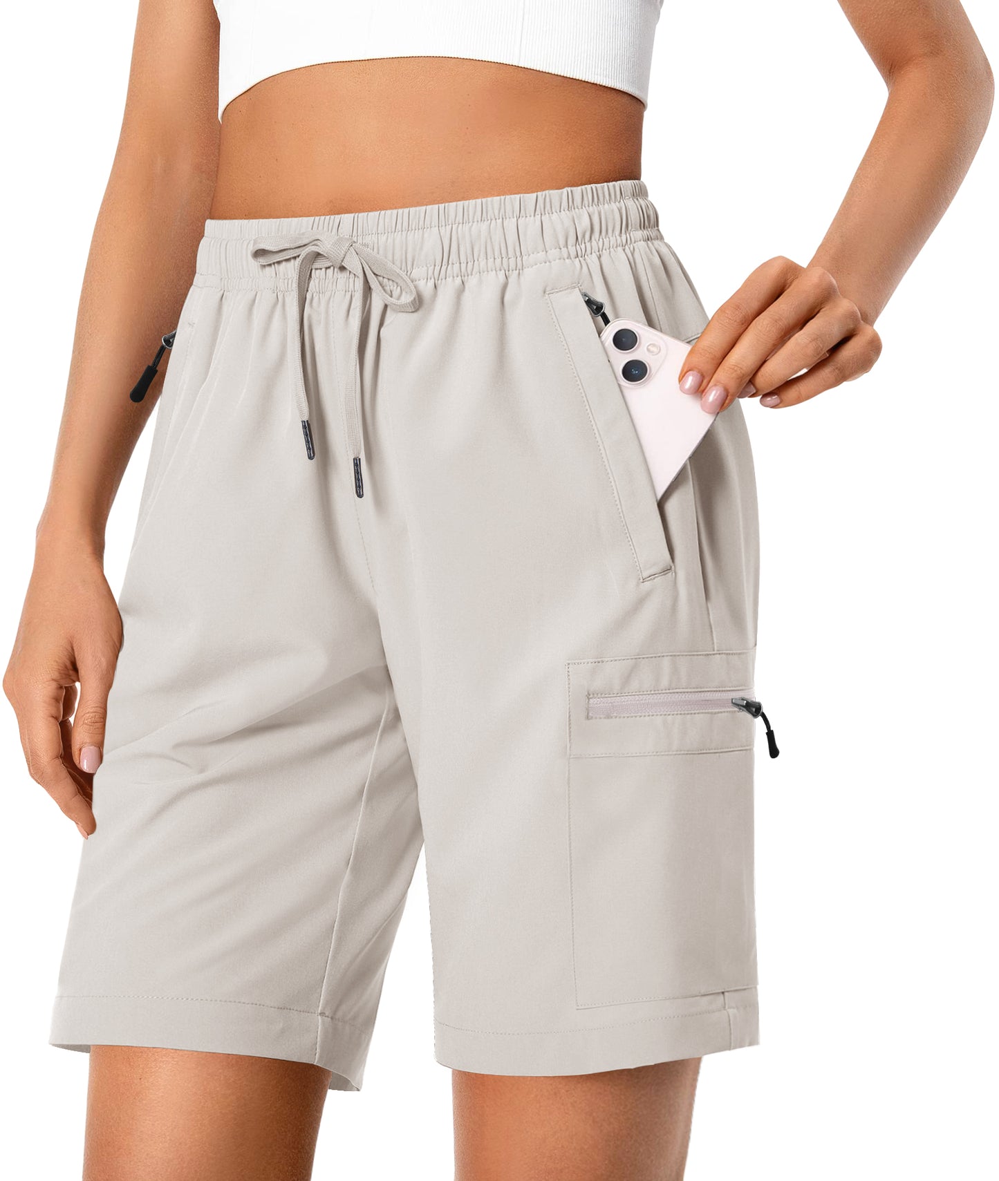 Rosvigor Womens Hiking Cargo Shorts Quick Dry Athletic Shorts for Women Golf Casual Summer Shorts with Pockets