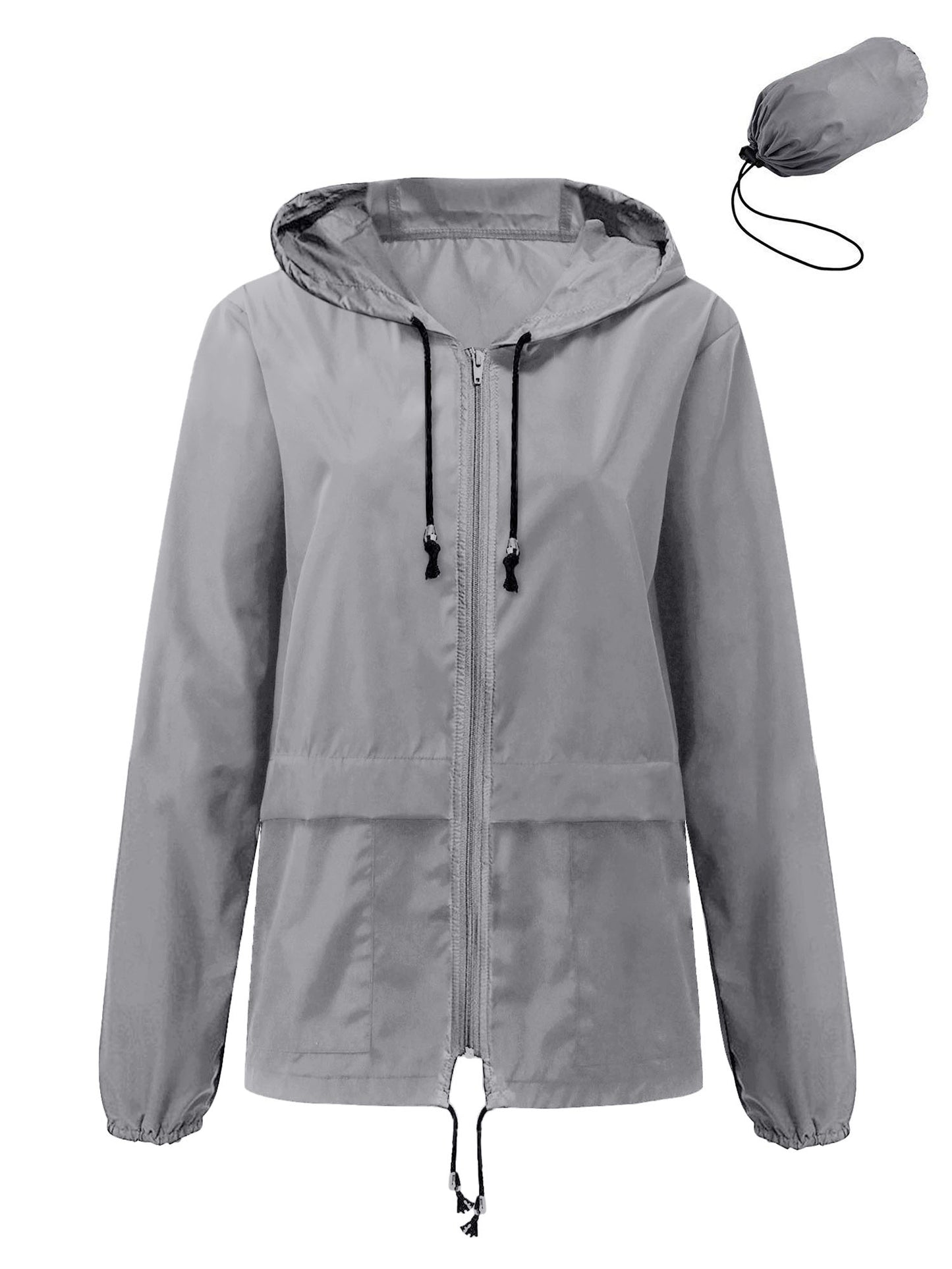 Rosvigor Womens Waterproof Raincoat Lightweight Color Block Jackets Windproof Hooded Jacket with Pockets