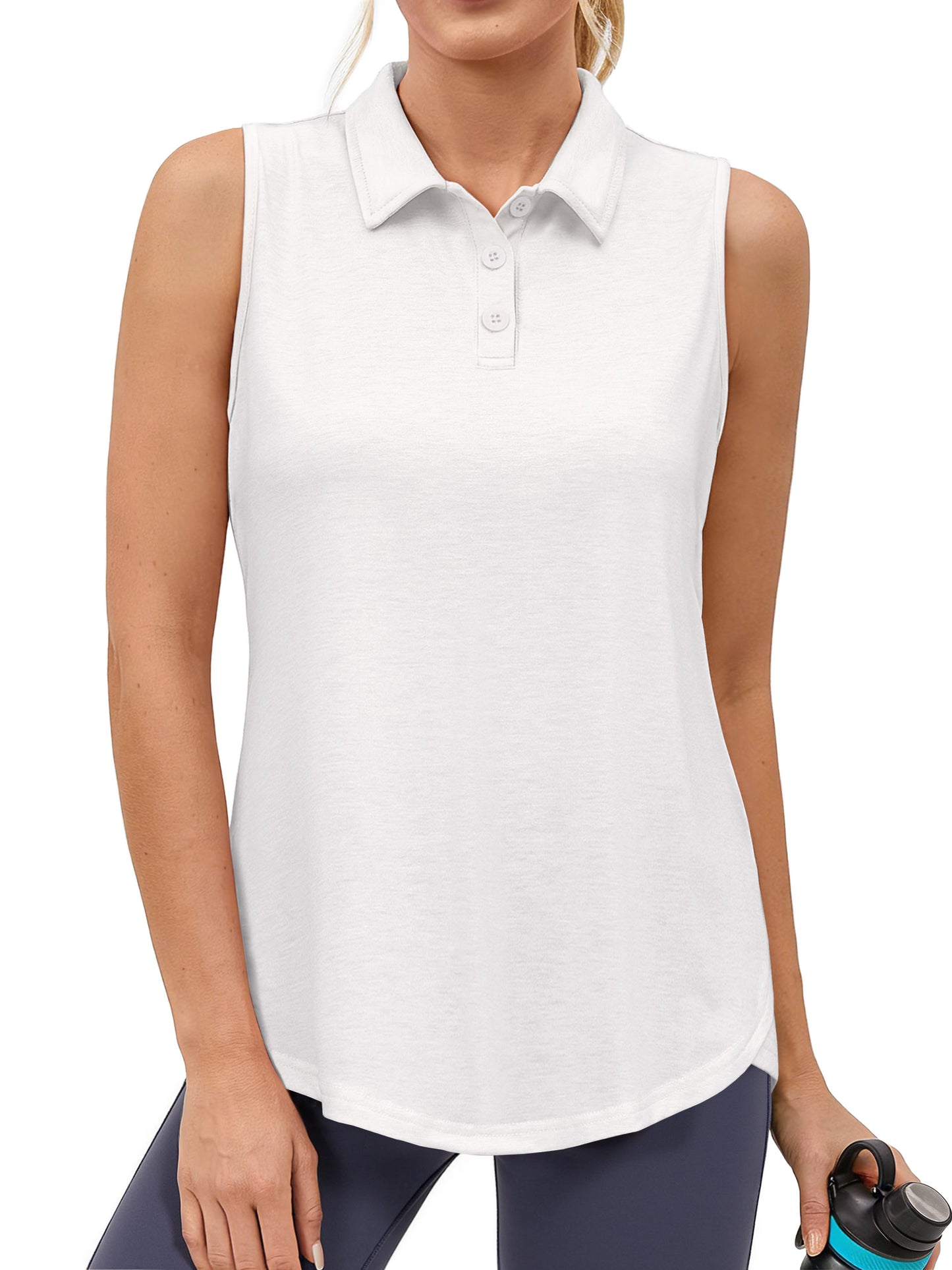 Rosvigor Womens Golf Polo Shirts Workout Quick Dry Tank Tops Women V Neck Tennis Shirt Athletic Tops