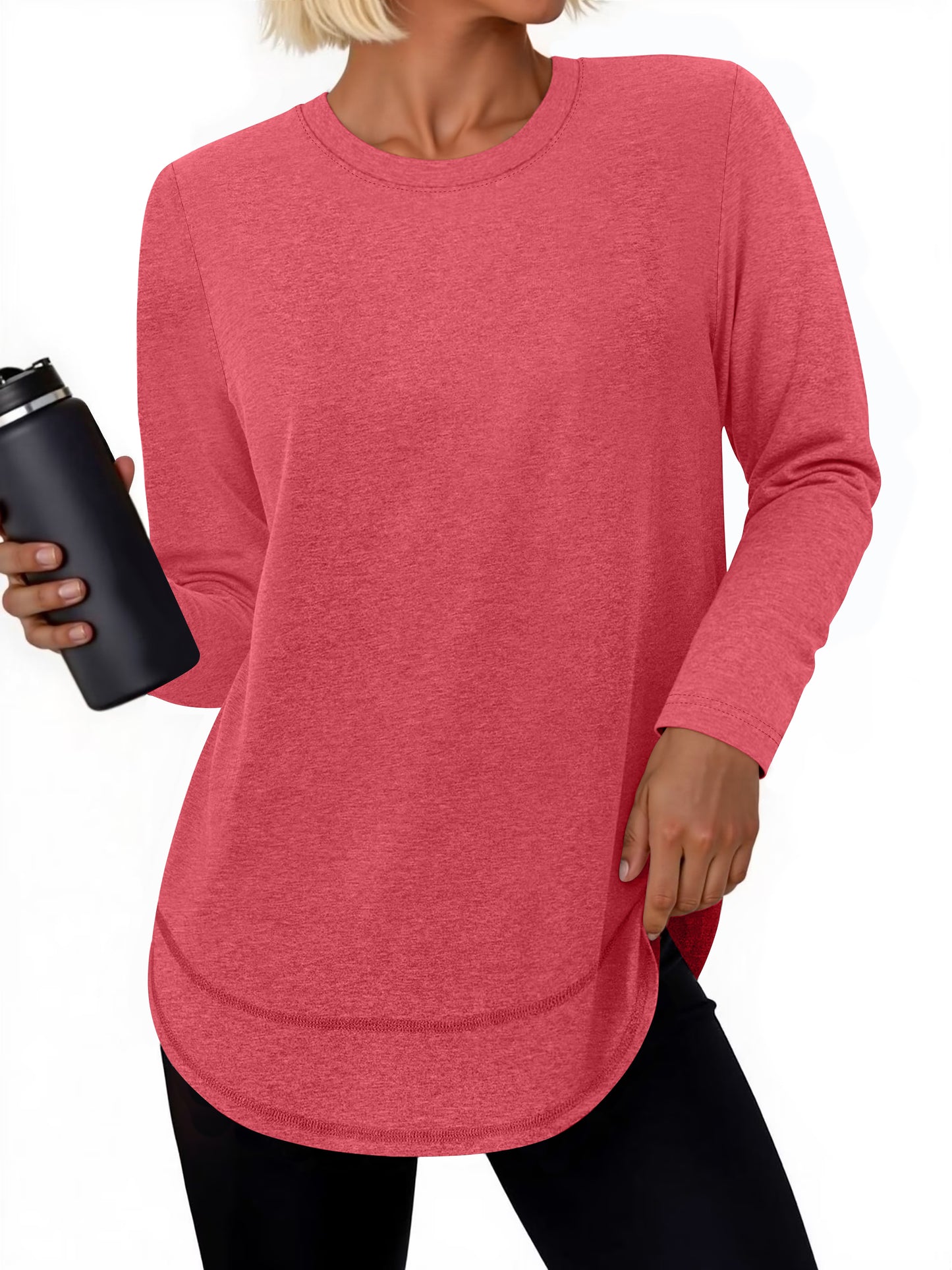 Rosvigor Womens Workout Tops Long Sleeve Tee Shirts Quick Dry Athletic Shirts Women Loose Gym Running Tops