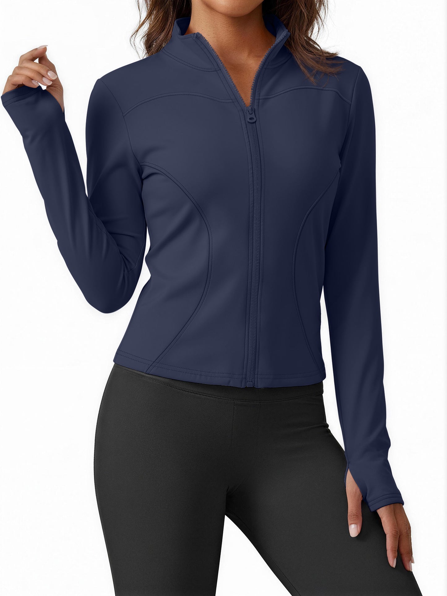 Rosvigor Women’s UPF 50+ Lightweight Athletic Jacket – Full Zip Sun Protection Long Sleeve Hiking Shirt with Thumb Holes