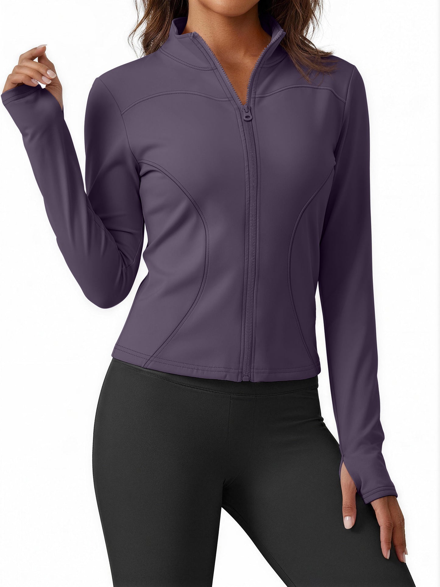 Rosvigor Women’s UPF 50+ Lightweight Athletic Jacket – Full Zip Sun Protection Long Sleeve Hiking Shirt with Thumb Holes