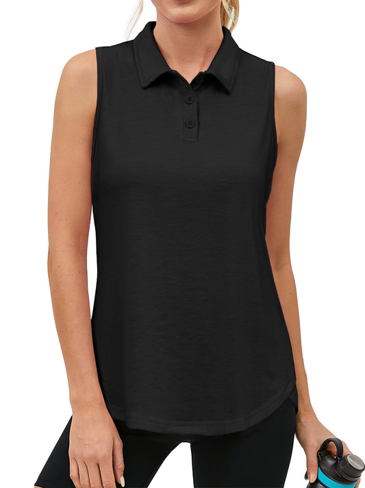 Rosvigor Womens Golf Polo Shirts Workout Quick Dry Tank Tops Women V Neck Tennis Shirt Athletic Tops