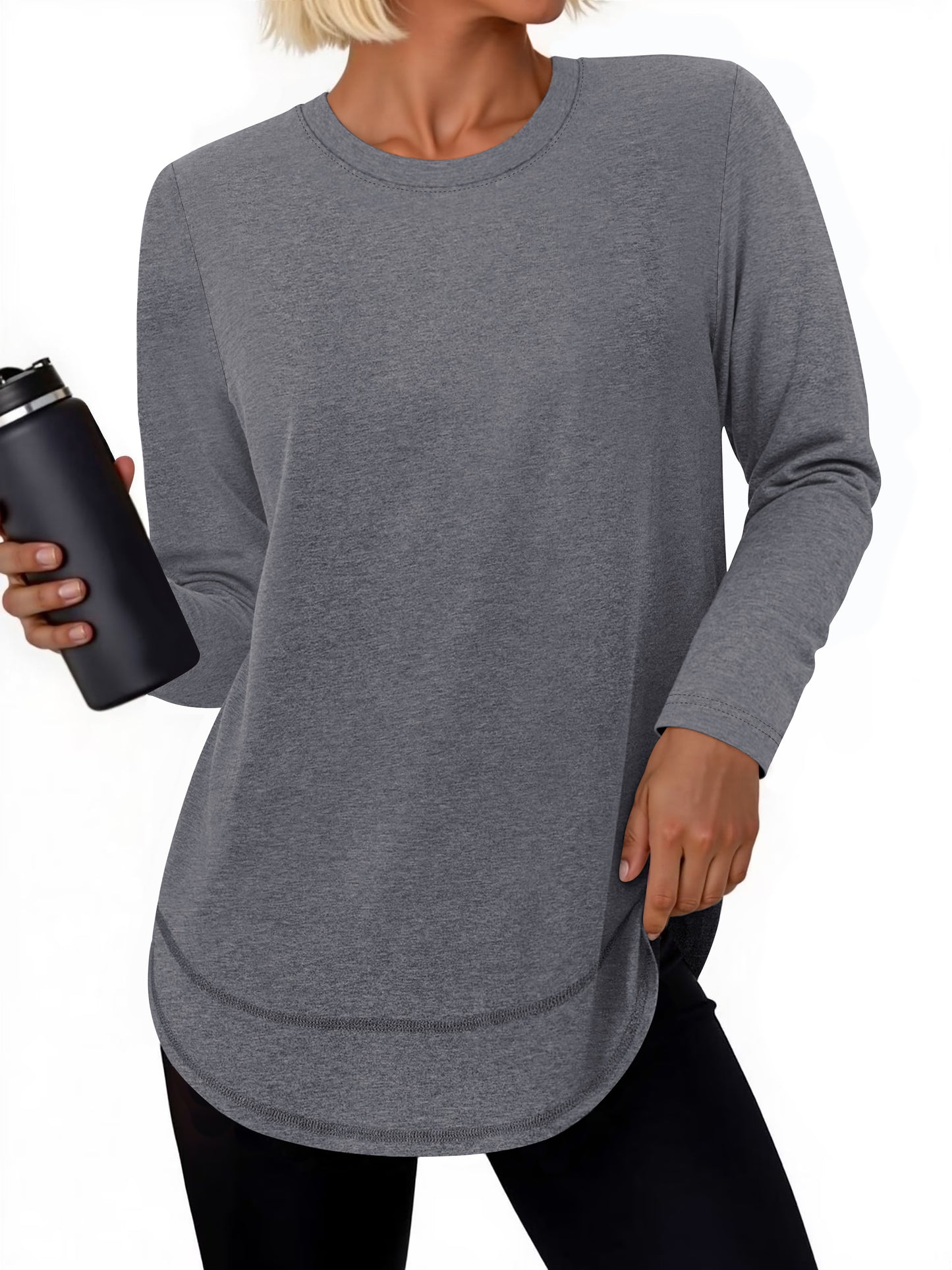 Rosvigor Womens Workout Tops Long Sleeve Tee Shirts Quick Dry Athletic Shirts Women Loose Gym Running Tops