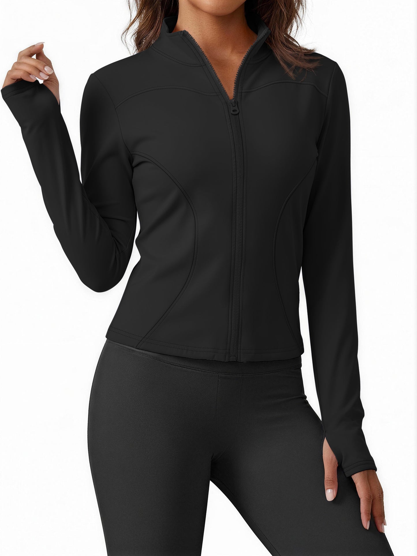 Rosvigor Women’s UPF 50+ Lightweight Athletic Jacket – Full Zip Sun Protection Long Sleeve Hiking Shirt with Thumb Holes