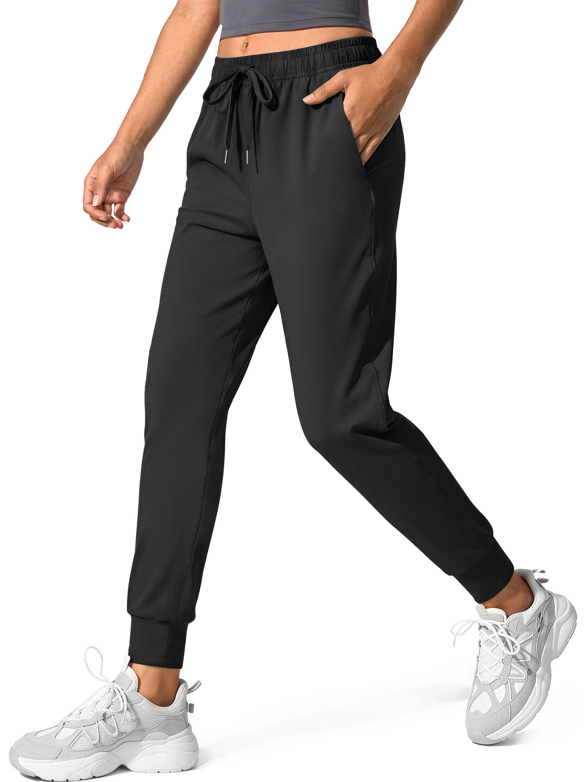 Rosvigor Womens Jogger Pants High Waisted Drawstring Yoga Sweatpants Workout Athletic Track Lounge Pants with Pockets