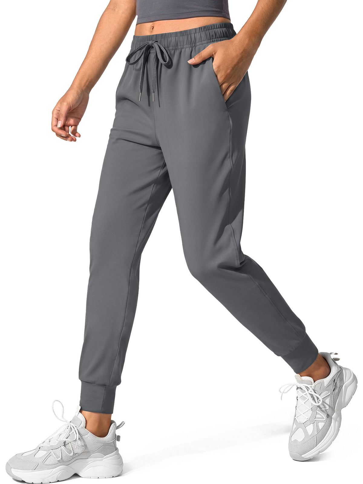 Rosvigor Womens Jogger Pants High Waisted Drawstring Yoga Sweatpants Workout Athletic Track Lounge Pants with Pockets