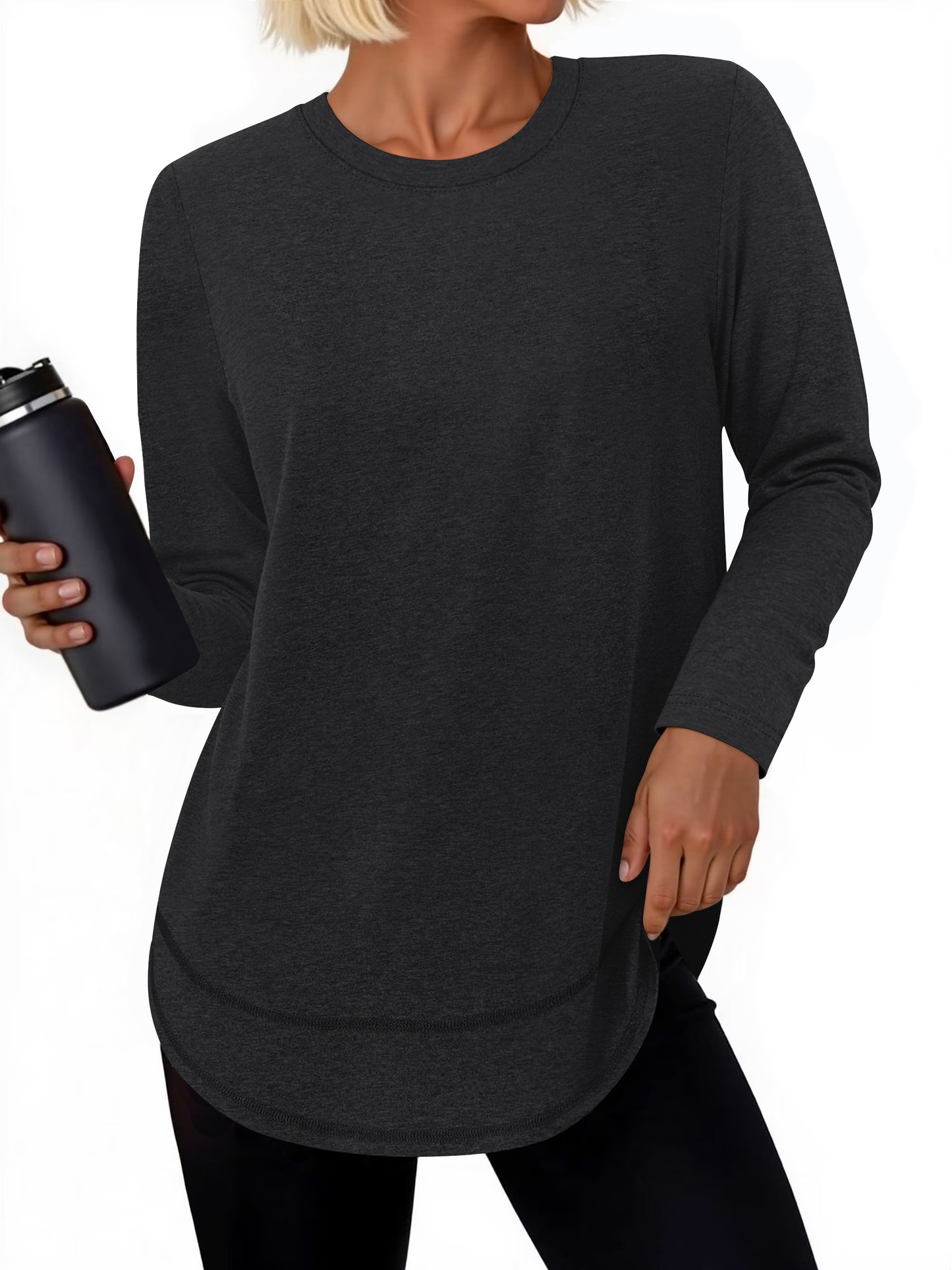 Rosvigor Womens Workout Tops Long Sleeve Tee Shirts Quick Dry Athletic Shirts Women Loose Gym Running Tops