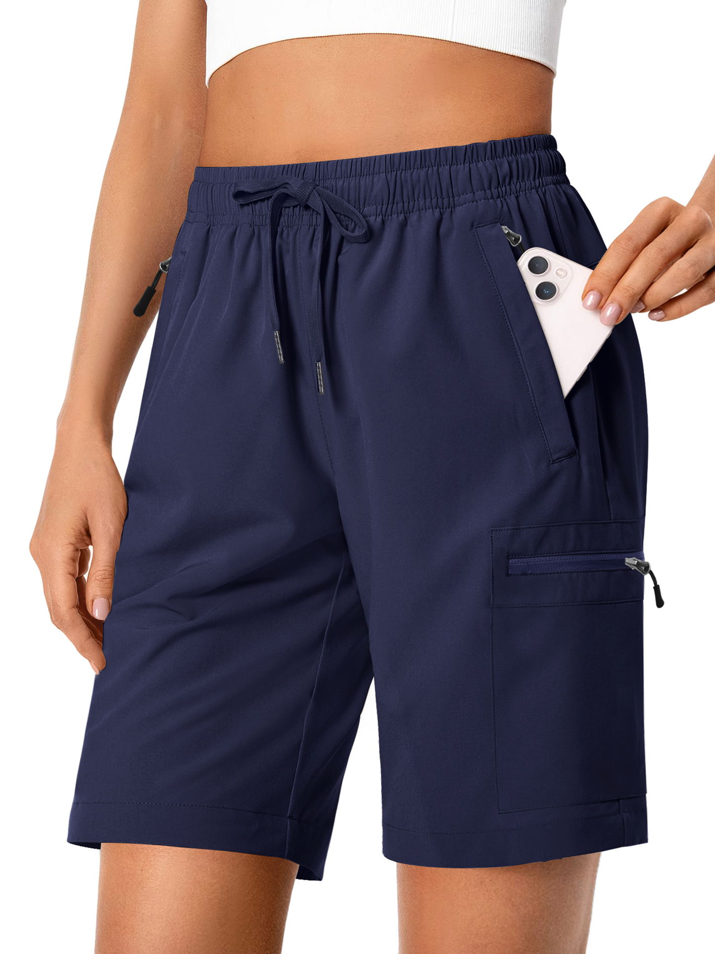 Rosvigor Womens Hiking Cargo Shorts Quick Dry Athletic Shorts for Women Golf Casual Summer Shorts with Pockets