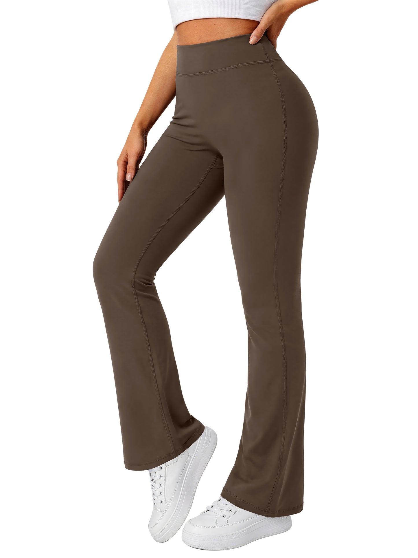 Rosvigor Womens Micro Flare Yoga Pants High Waisted Bootcut Leggings No Front Seam Buttery Soft Leggings for Workout Gym Casual