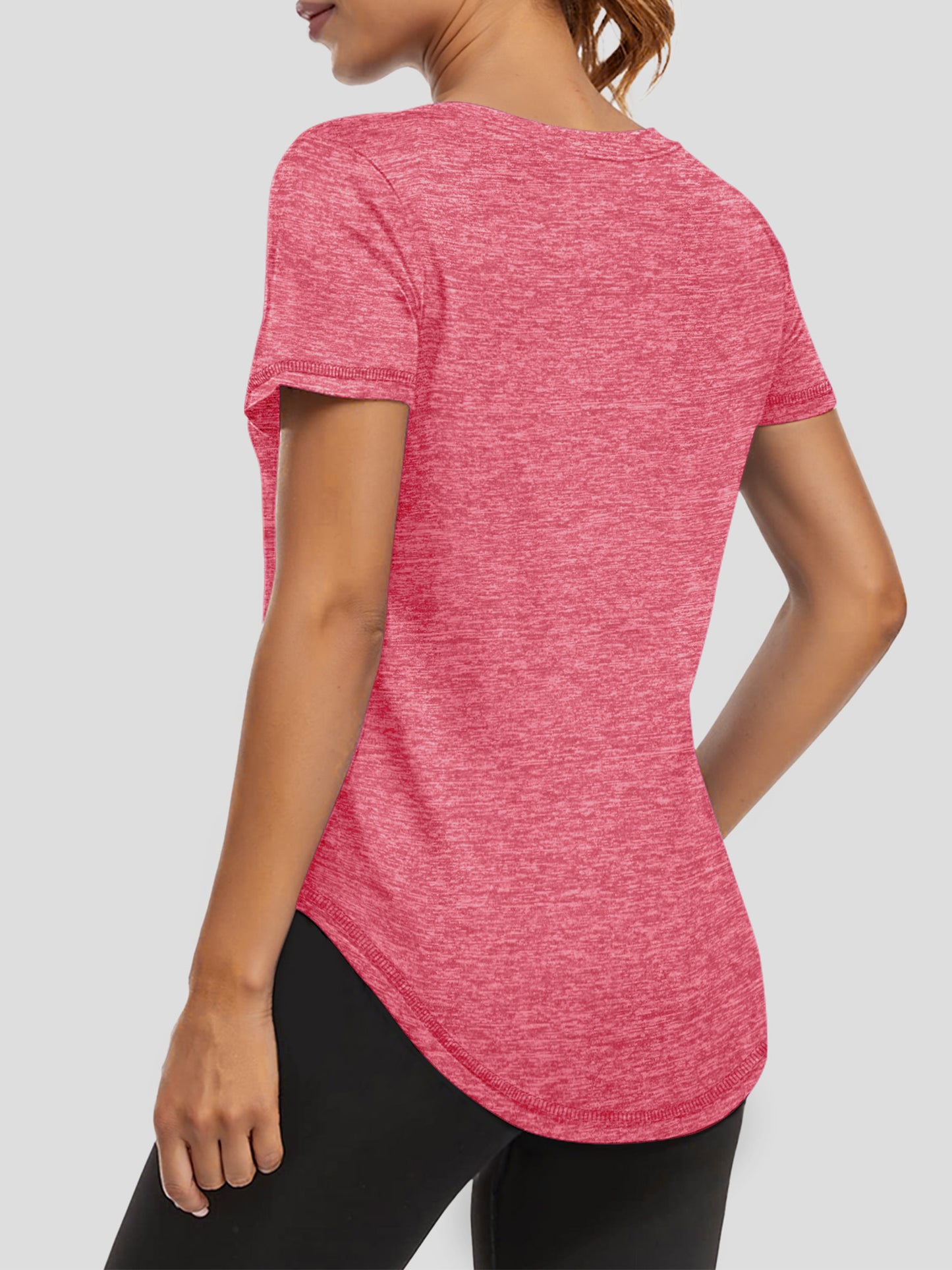 Rosvigor Womens Workout Tops V Neck Tee Shirts Quick Dry Athletic Shirts Women Loose Gym Running Tops