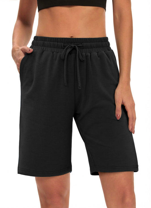 Rosvigor Womens Bermuda Shorts Golf Shorts High Waisted Workout Shorts Jersey Shorts for Women Loung Walking Athletic with Pockets