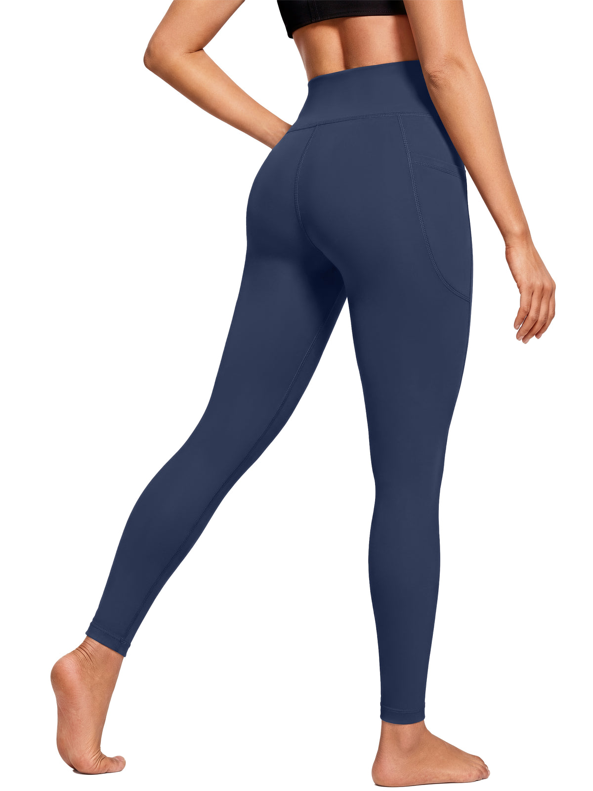 Rosvigor 2 Pack Fleece Lined Yoga Leggings for Women High Waisted Tummy Control Thermal Workout Leggings Winter Warm Pants with Pockets