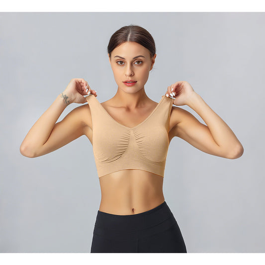Rosvigor 3 Pack Sports Bra for Women Seamless Wirefree Bras Women Comfort Bra with Removable Pads