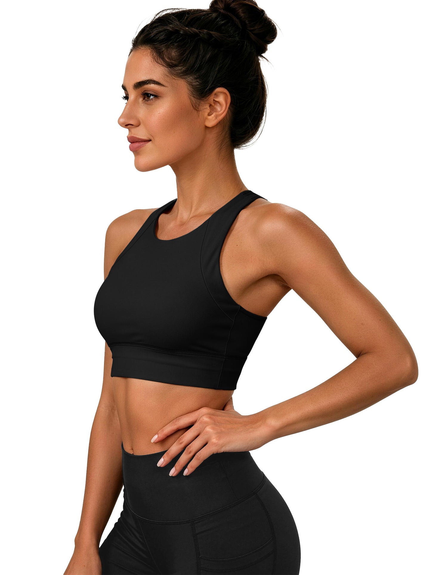 Women Racerback Sports Bra Full Support Padded Workout Bra for Large Bust Comfortable High Impact Yoga Gym Bra