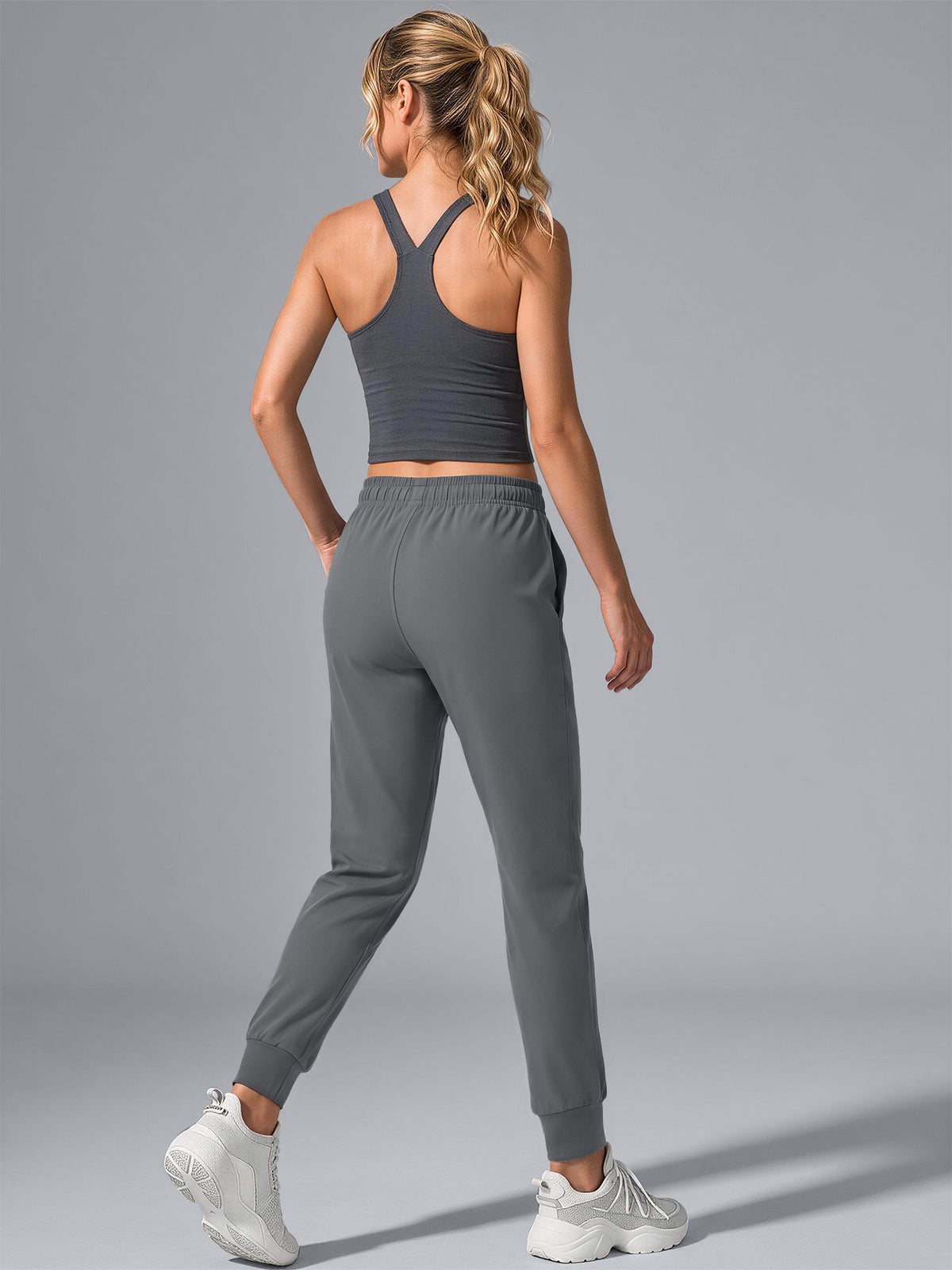 Rosvigor Womens Jogger Pants High Waisted Drawstring Yoga Sweatpants Workout Athletic Track Lounge Pants with Pockets