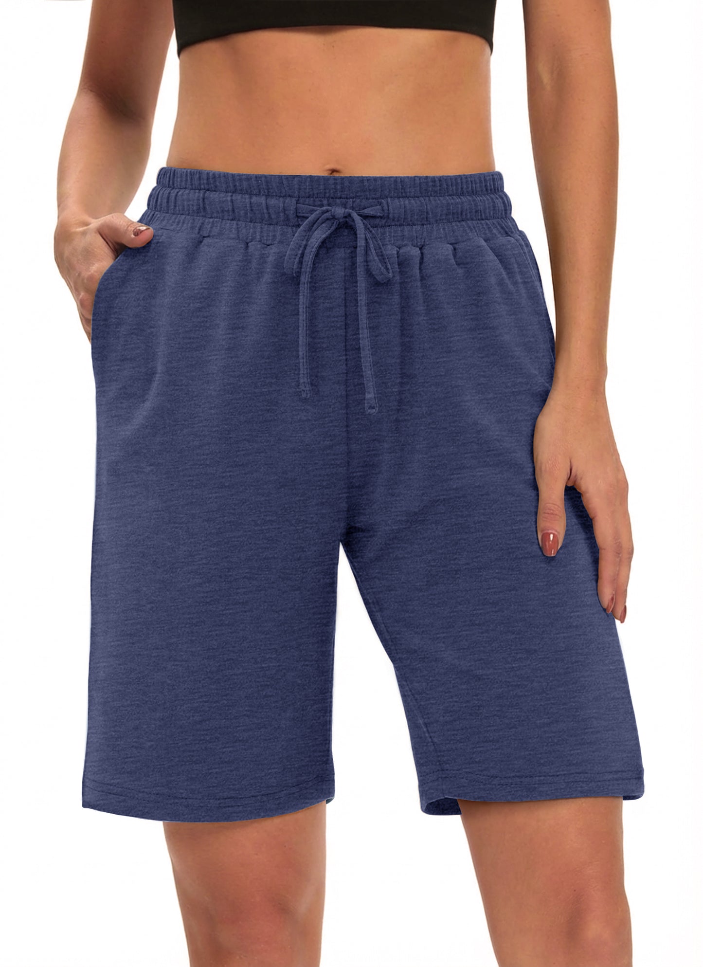 Rosvigor Womens Bermuda Shorts Golf Shorts High Waisted Workout Shorts Jersey Shorts for Women Loung Walking Athletic with Pockets