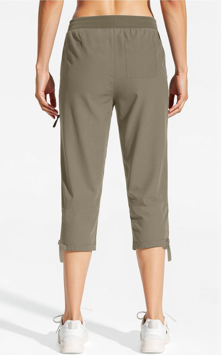 Rosvigor Womens Cargo Capris Lightweight Hiking Pants Outdoor Athletic Quick Dry Travel Pants with Pockets
