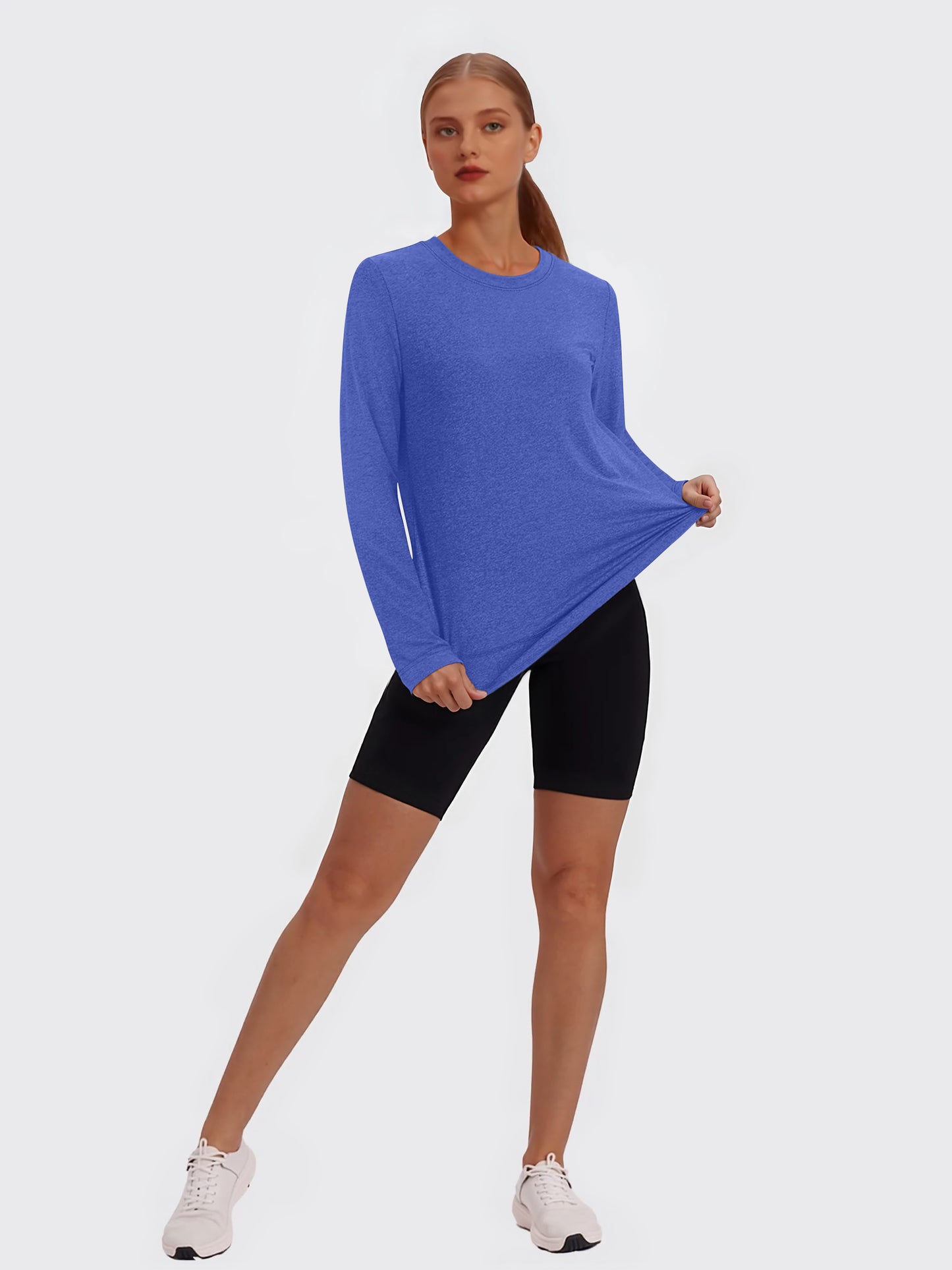 Rosvigor Womens Workout Tops Long Sleeve Tee Shirts Quick Dry Athletic Shirts Women Loose Gym Running Tops