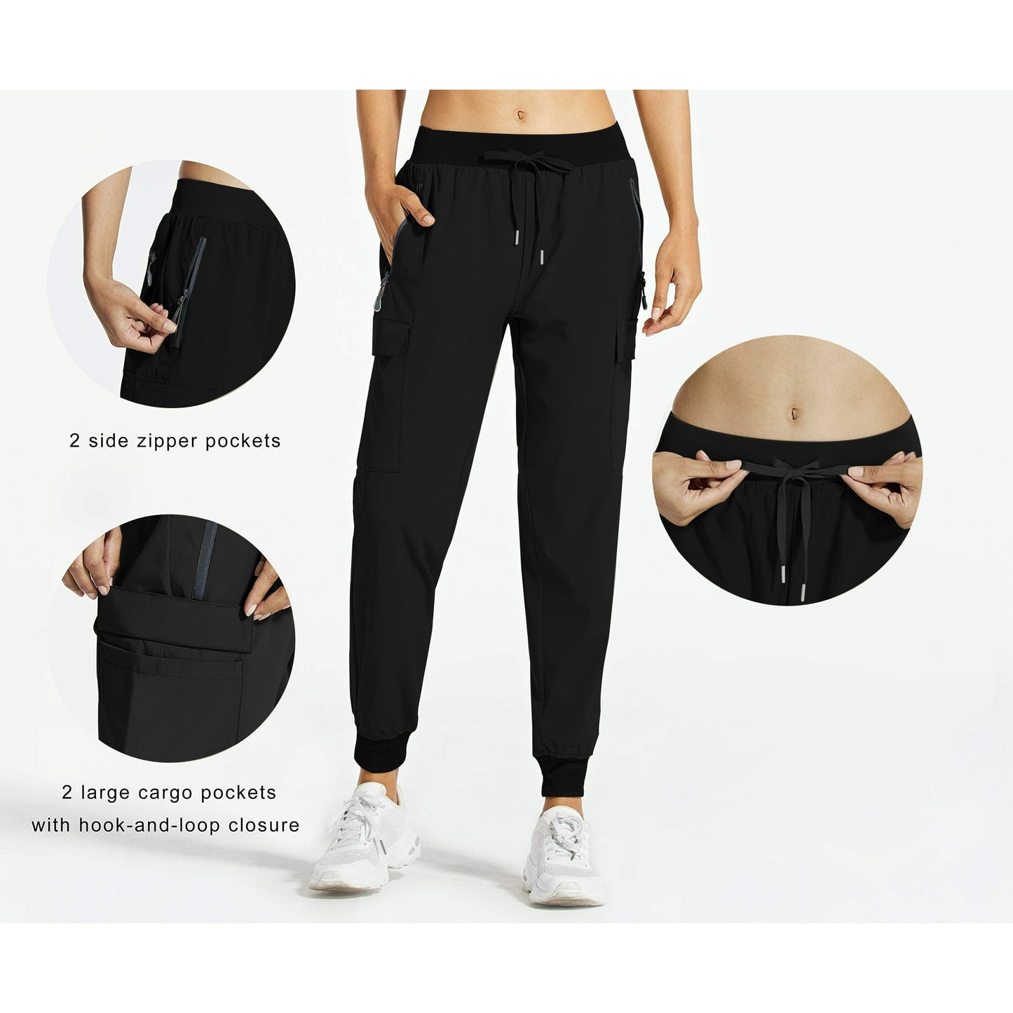 Rosvigor Women Cargo Hiking Pants Lightweight Joggers Women Workout Pants Outdoor Quick Dry Lounge Trousers