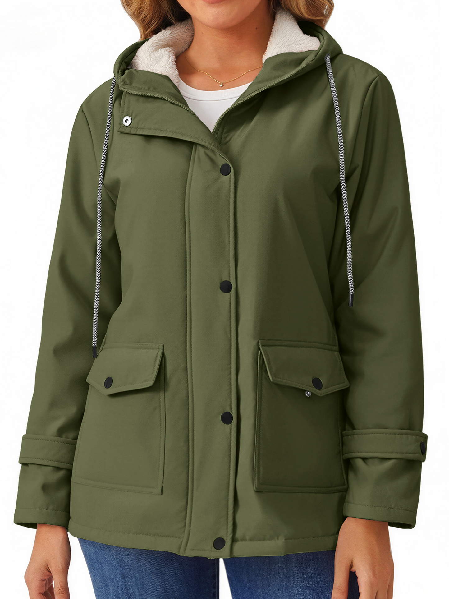 Rosvigor Womens Sherpa Coats Winter Warm Jackets Parkas Coats with Hood