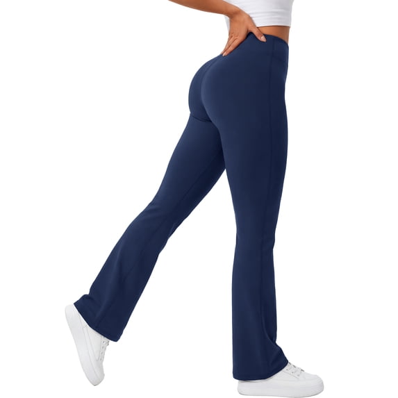 Rosvigor 2 Pack Womens Flare Yoga Pants High Waisted Bootcut Leggings No Front Seam Buttery Soft Leggings for Workout Gym Casual