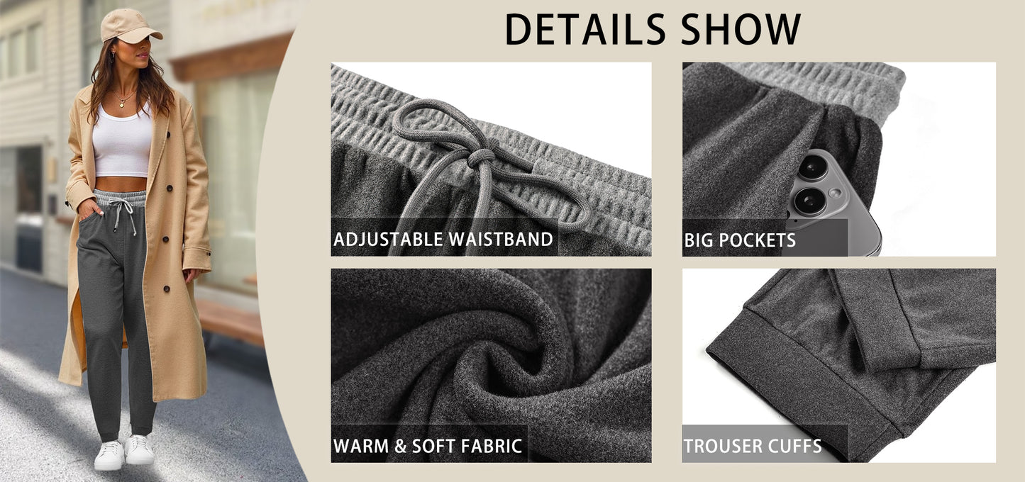 Rosvigor Women Joggers Lightweight Sweatpants Comfy Yoga Pants for Workout Lounge with Pockets