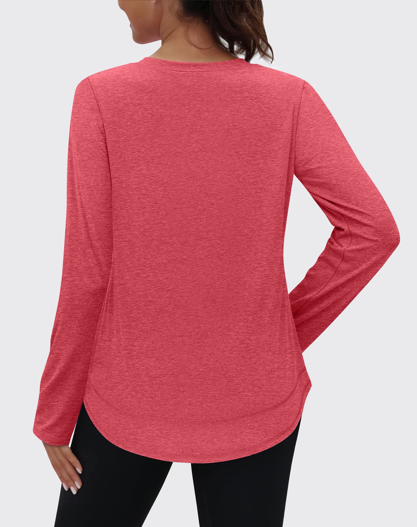 Rosvigor Womens Workout Tops Long Sleeve Tee Shirts Quick Dry Athletic Shirts Women Loose Gym Running Tops