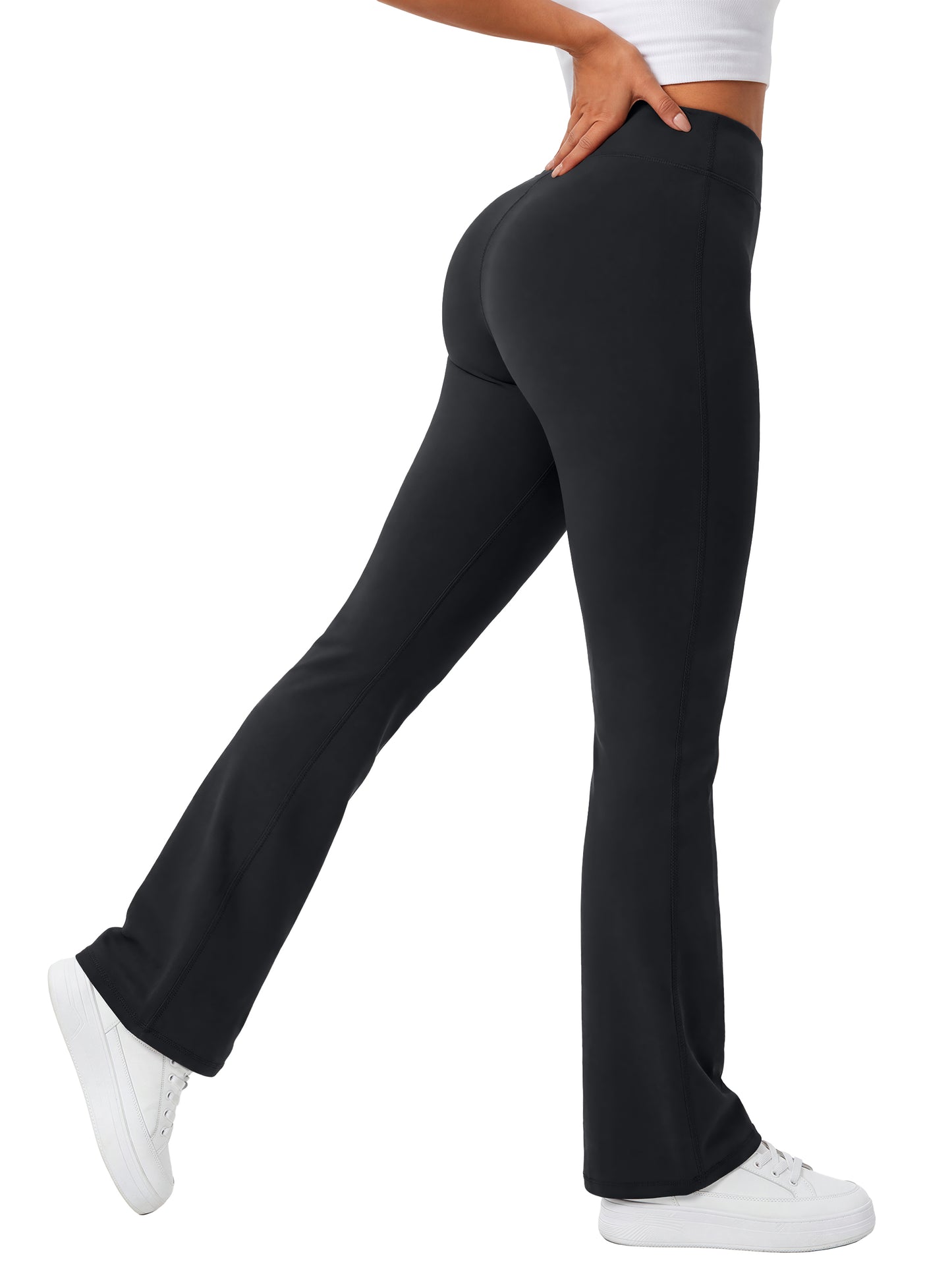 Rosvigor Womens Micro Flare Yoga Pants High Waisted Bootcut Leggings No Front Seam Buttery Soft Leggings for Workout Gym Casual