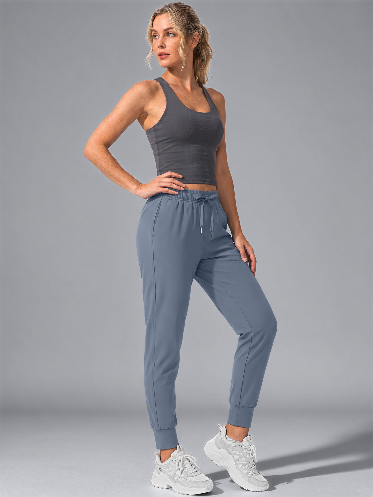 Rosvigor Womens Jogger Pants High Waisted Drawstring Yoga Sweatpants Workout Athletic Track Lounge Pants with Pockets