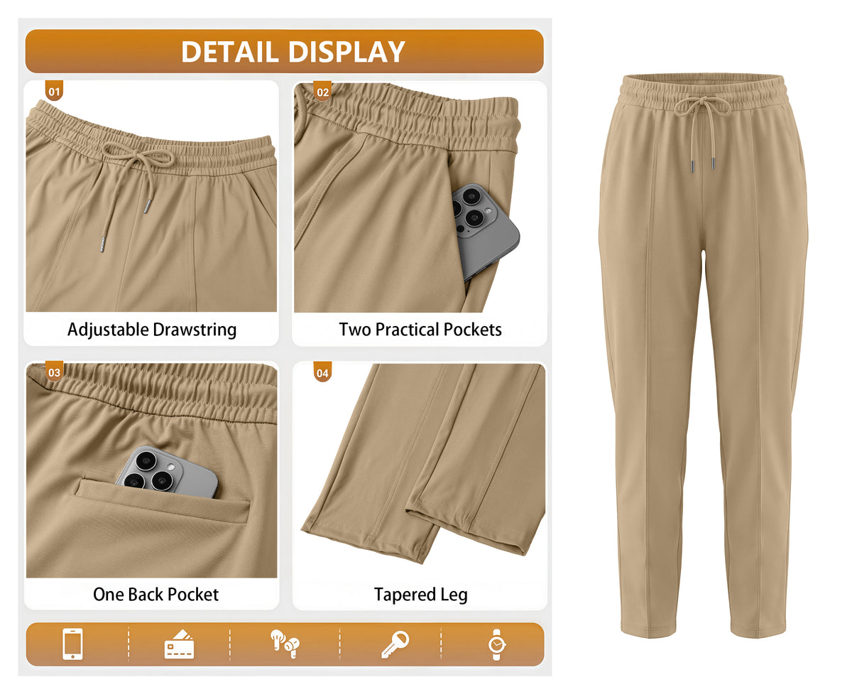 Rosvigor Womens Athletic Pants High Waisted Workout Joggers for Women Quick Dry Stretch Activewear Pants with Pockets