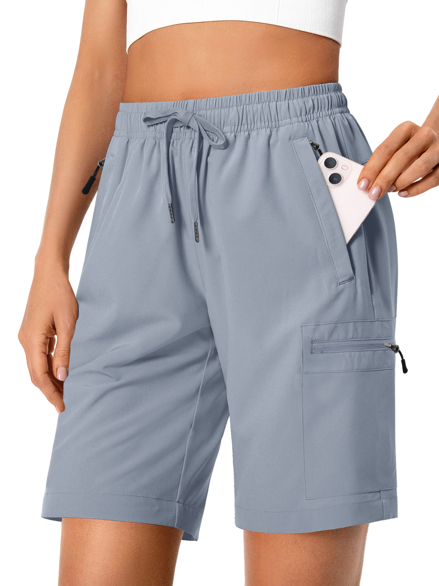 Rosvigor Womens Hiking Cargo Shorts Quick Dry Athletic Shorts for Women Golf Casual Summer Shorts with Pockets