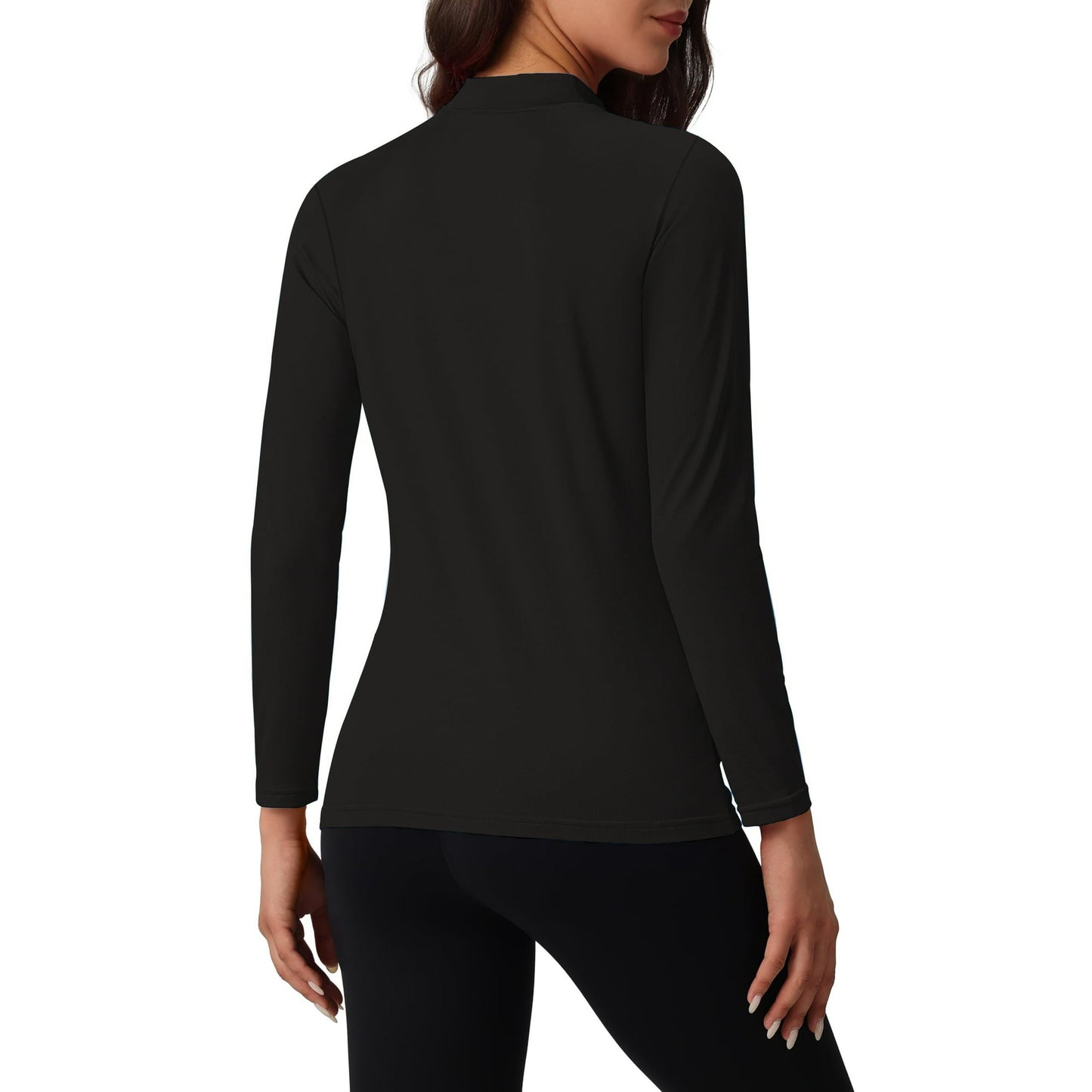 Rosvigor Womens Mock Neck Thermal Shirts Long Sleeve Tops Women Winter Lightweight Fleece Basic Tops