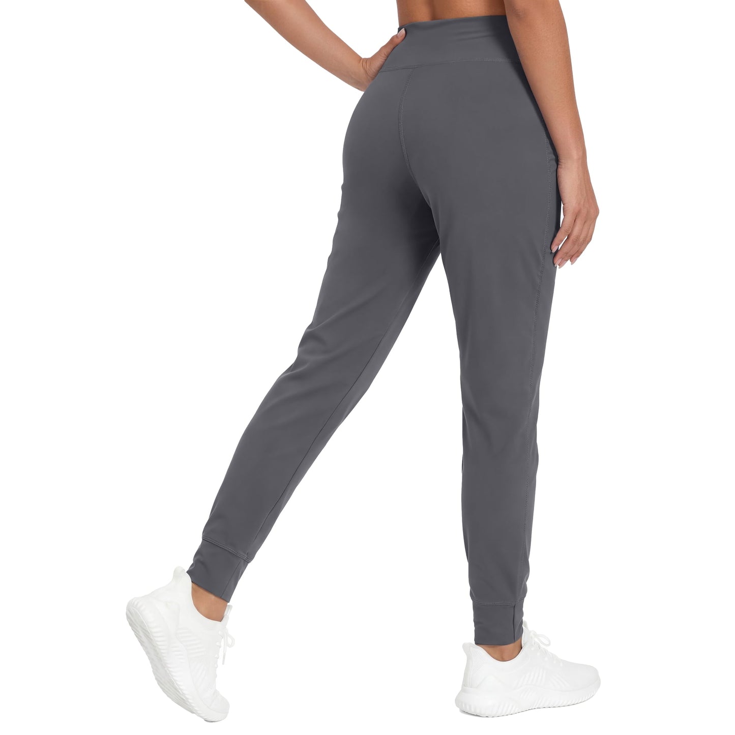 Rosvigor Yoga Joggers Women Athletic Pants for Women Elastic Crossover High Waisted Tapered Casual Pants with Pockets