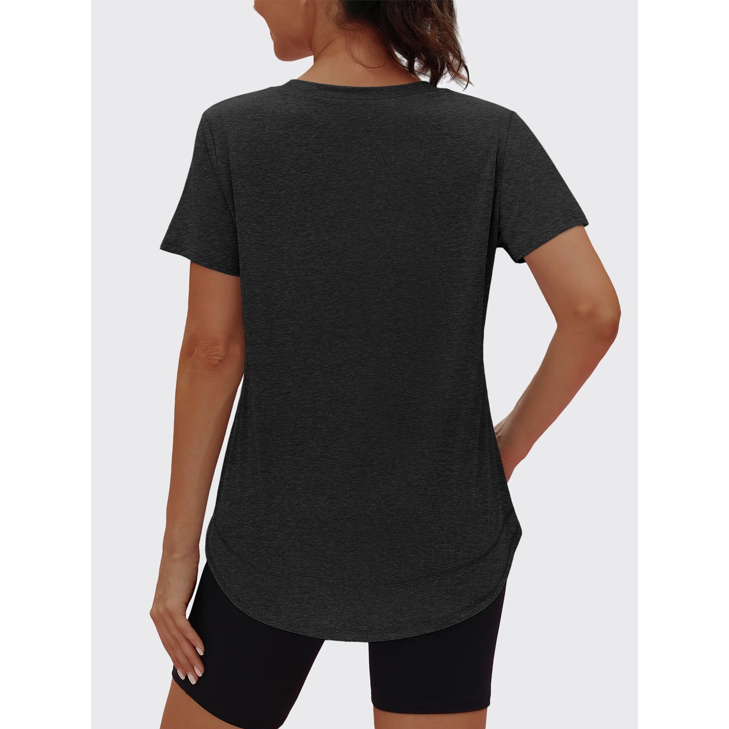 Rosvigor Womens Workout Tops V Neck T Shirts Comfy Athletic Shirts Loose Women Activewear Top for Gym Running Yoga