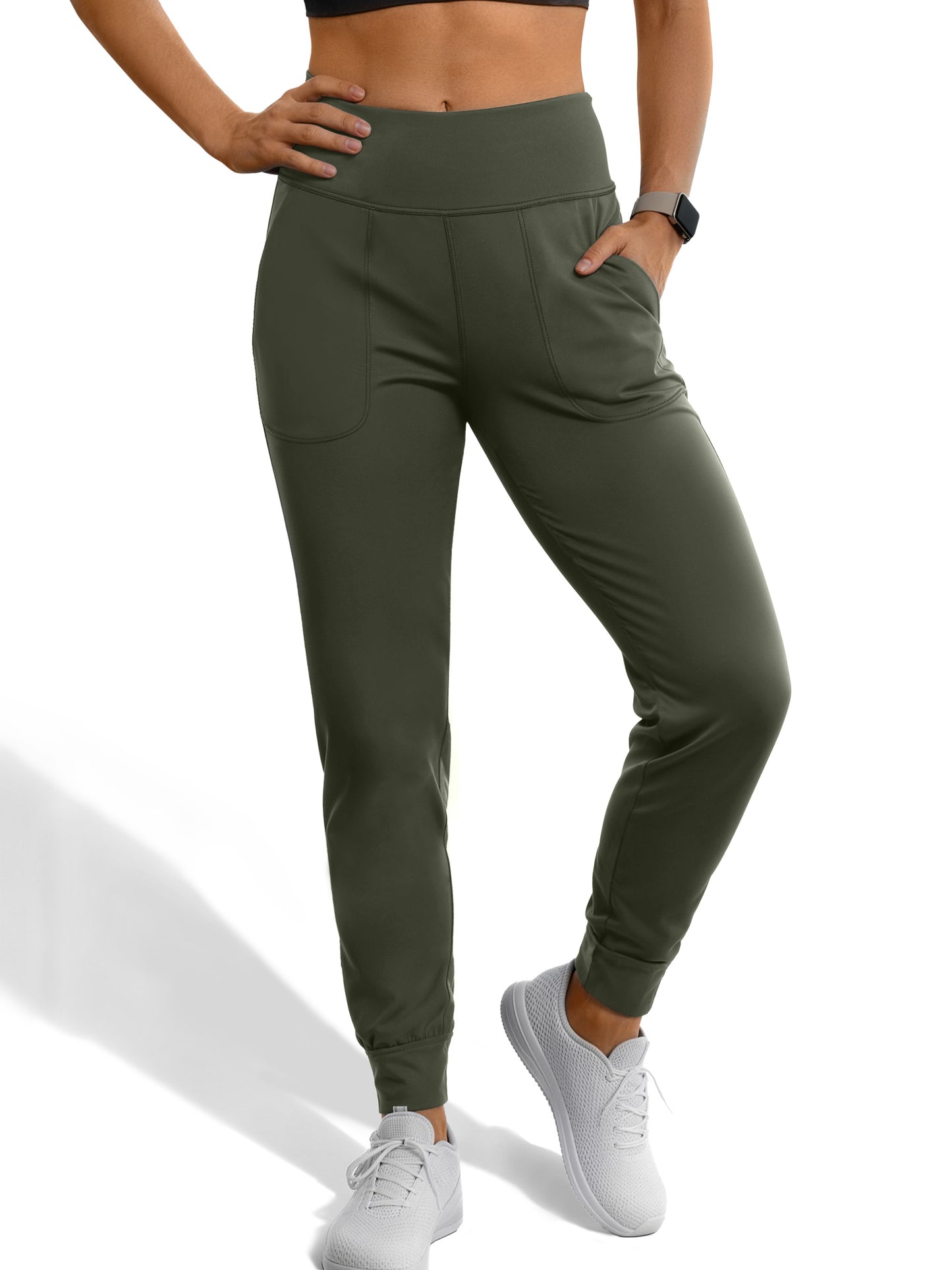 Rosvigor Yoga Women Joggers Athletic Pants for Women Elastic High Waisted Tapered Casual Pants with Pockets
