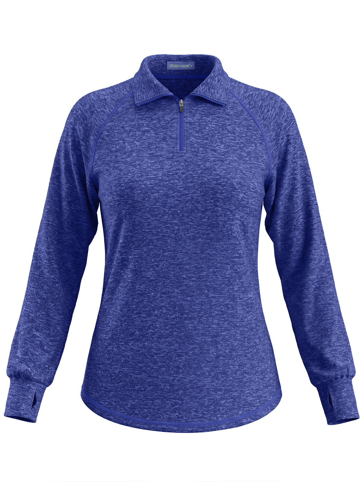 Rosvigor Womens Quarter Zip Pullover Sweatshirt Long Sleeve Athletic Shirts Loose Pullover Activewear Tops with Thumb Holes